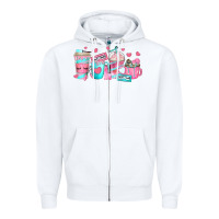 White lash hustler coffee cups Zipper Hoodie - texasbilliewilder