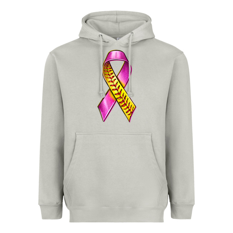 Breast Cancer Ribbon Softball Heavyweight Hoodie by texasbilliewilder | Teevron