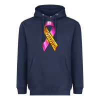Navy Breast Cancer Ribbon Softball Heavyweight Hoodie - texasbilliewilder