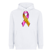 White Breast Cancer Ribbon Softball Heavyweight Hoodie - texasbilliewilder