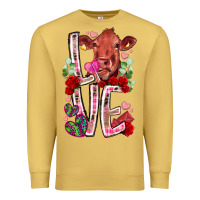 Antique Gold love cow valentine Premium Sweatshirt - RacoonDesign