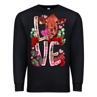 Black love cow valentine Premium Sweatshirt - RacoonDesign