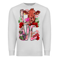Dove Grey love cow valentine Premium Sweatshirt - RacoonDesign