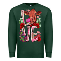 Sports Green love cow valentine Premium Sweatshirt - RacoonDesign
