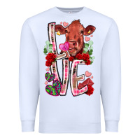 White love cow valentine Premium Sweatshirt - RacoonDesign