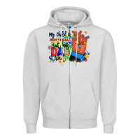 Dove Grey my child is non verbal but his dad aint afro hand Zipper Hoodie - RanaPortraitStore