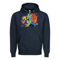 Navy my child is non verbal but his dad aint afro hand Zipper Hoodie - RanaPortraitStore