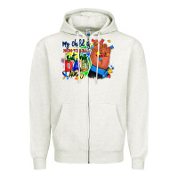 Oatmeal Heather my child is non verbal but his dad aint afro hand Zipper Hoodie - RanaPortraitStore