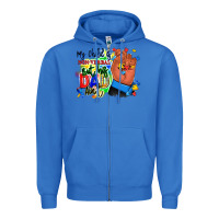 True Royal my child is non verbal but his dad aint afro hand Zipper Hoodie - RanaPortraitStore