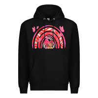 Black valentines day rainbow with heart Premium Hoodie - NancyCooperArtShop