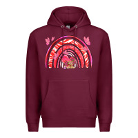 Burgundy valentines day rainbow with heart Premium Hoodie - NancyCooperArtShop