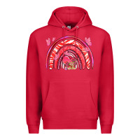 Cardinal valentines day rainbow with heart Premium Hoodie - NancyCooperArtShop