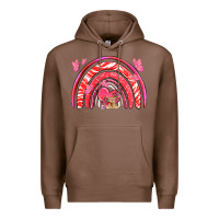 Chestnut valentines day rainbow with heart Premium Hoodie - NancyCooperArtShop