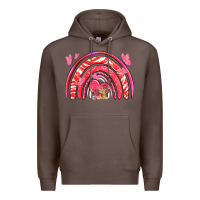 Coffee valentines day rainbow with heart Premium Hoodie - NancyCooperArtShop