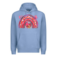 Colony Blue valentines day rainbow with heart Premium Hoodie - NancyCooperArtShop