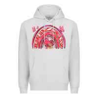 Dove Grey valentines day rainbow with heart Premium Hoodie - NancyCooperArtShop