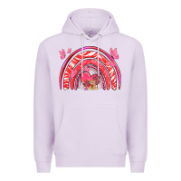 Lilac valentines day rainbow with heart Premium Hoodie - NancyCooperArtShop
