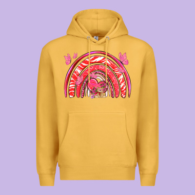 Valentines Day Rainbow With Heart Premium Hoodie Designed By Nancycooperartshop