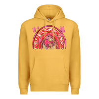 Mustard valentines day rainbow with heart Premium Hoodie - NancyCooperArtShop
