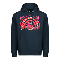 Navy valentines day rainbow with heart Premium Hoodie - NancyCooperArtShop