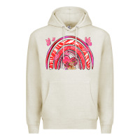 Oatmeal Heather valentines day rainbow with heart Premium Hoodie - NancyCooperArtShop