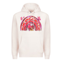 Pale Pink valentines day rainbow with heart Premium Hoodie - NancyCooperArtShop