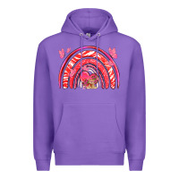 Purple valentines day rainbow with heart Premium Hoodie - NancyCooperArtShop