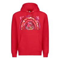 Red valentines day rainbow with heart Premium Hoodie - NancyCooperArtShop