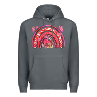 Rock valentines day rainbow with heart Premium Hoodie - NancyCooperArtShop