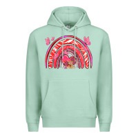 Seafoam valentines day rainbow with heart Premium Hoodie - NancyCooperArtShop