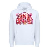 White valentines day rainbow with heart Premium Hoodie - NancyCooperArtShop
