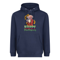 Navy happy thanksgiving turkey Heavyweight Hoodie - RanaPortraitStore
