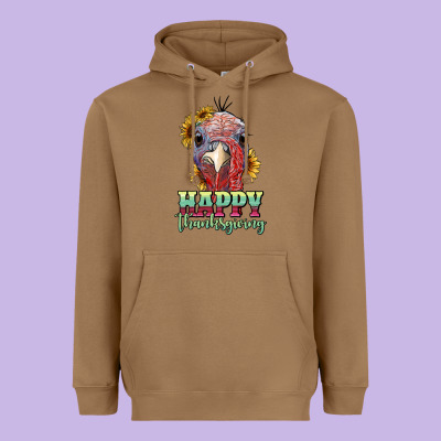 Happy Thanksgiving Turkey Heavyweight Hoodie Designed By Ranaportraitstore