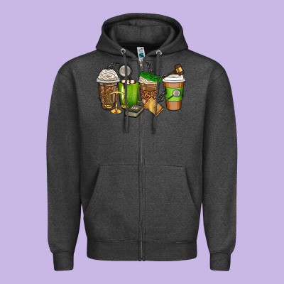Lawyer Coffee Cups Zipper Hoodie Designed By Texasbilliewilder