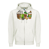 Oatmeal Heather lawyer coffee cups Zipper Hoodie - texasbilliewilder