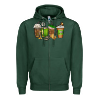Sports Green lawyer coffee cups Zipper Hoodie - texasbilliewilder