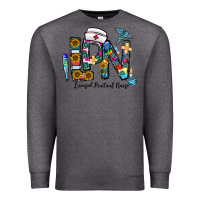 Charcoal Heather lpn licensed practial nurse Premium Sweatshirt - CowhideDigitalArt