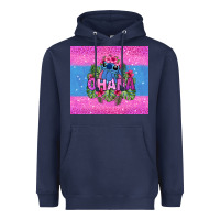 Navy ohana stitch Heavyweight Hoodie - Zillion Design Studio