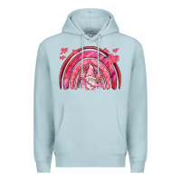 Blue Mist valentines day rainbow with cupid gnome Premium Hoodie - NancyCooperArtShop