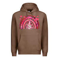 Chestnut valentines day rainbow with cupid gnome Premium Hoodie - NancyCooperArtShop