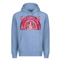 Colony Blue valentines day rainbow with cupid gnome Premium Hoodie - NancyCooperArtShop