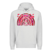 Dove Grey valentines day rainbow with cupid gnome Premium Hoodie - NancyCooperArtShop