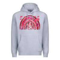 Heather Grey valentines day rainbow with cupid gnome Premium Hoodie - NancyCooperArtShop