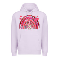 Lilac valentines day rainbow with cupid gnome Premium Hoodie - NancyCooperArtShop