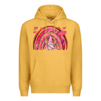Mustard valentines day rainbow with cupid gnome Premium Hoodie - NancyCooperArtShop