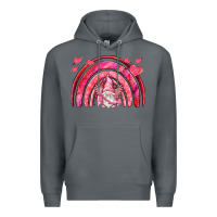 Rock valentines day rainbow with cupid gnome Premium Hoodie - NancyCooperArtShop