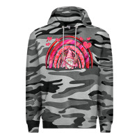 Slate Camo valentines day rainbow with cupid gnome Premium Hoodie - NancyCooperArtShop