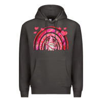 Smoke valentines day rainbow with cupid gnome Premium Hoodie - NancyCooperArtShop