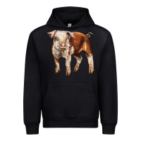 Black Baby Hereford Pig Urban Hoodie - LillyAllenDesigns