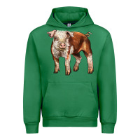 Emerald Baby Hereford Pig Urban Hoodie - LillyAllenDesigns